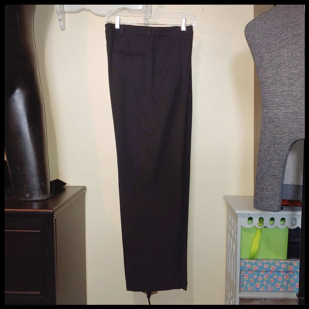 Black Hagar Pleated Dress Pants, 33x32